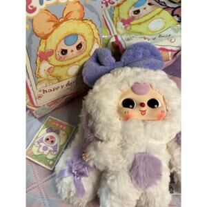 Baby Three (BB3) Bunny Return Happy Day Plush - White/Purple Bow - Open / New